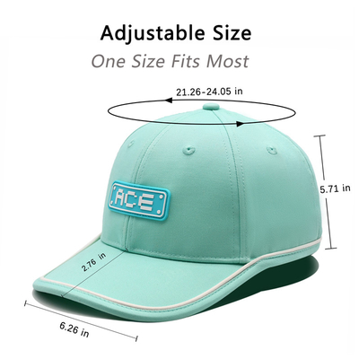 OEM Custom Ace Parche de goma de PVC Logotipo de béisbol Cap 6 Panel Sortos Sombreros Gorras