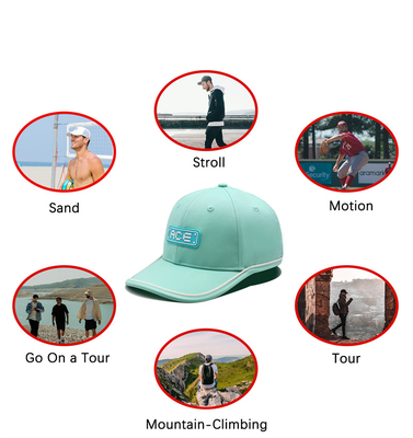 OEM Custom Ace Parche de goma de PVC Logotipo de béisbol Cap 6 Panel Sortos Sombreros Gorras