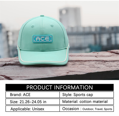 OEM Custom Ace Parche de goma de PVC Logotipo de béisbol Cap 6 Panel Sortos Sombreros Gorras