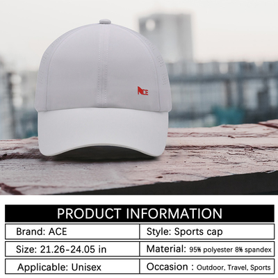 Fabricante de sombreros Ace Nueva tecnología cinta sin costura estilo Blanco Béisbol Deportivo Sombreros de béisbol