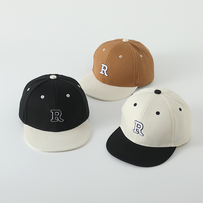 Niños de alta calidad de algodón de borde plano sombrero deportivo letra bordada niño exterior gorra Snapback