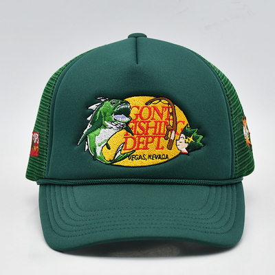Embroidery personalizado 5 panel de espuma de la camioneta Caps de alta calidad de la cuerda de la camioneta Cap con logotipo