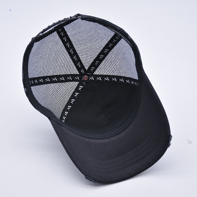 Sombrero de camionero negro y curvado personalizable, de 5 paneles, con bordado 3D