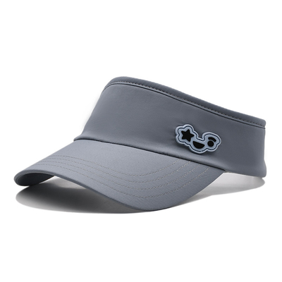 Verano al aire libre Correr con visor solar Sombrero de visor de tenis gris personalizado