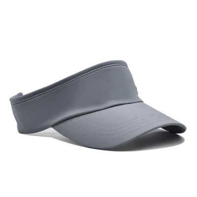Verano al aire libre Correr con visor solar Sombrero de visor de tenis gris personalizado
