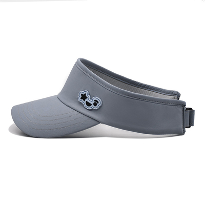 Verano al aire libre Correr con visor solar Sombrero de visor de tenis gris personalizado