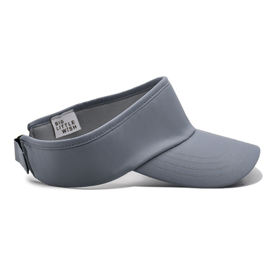 Verano al aire libre Correr con visor solar Sombrero de visor de tenis gris personalizado