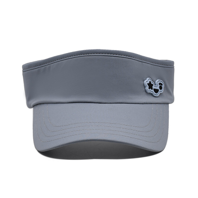 Verano al aire libre Correr con visor solar Sombrero de visor de tenis gris personalizado