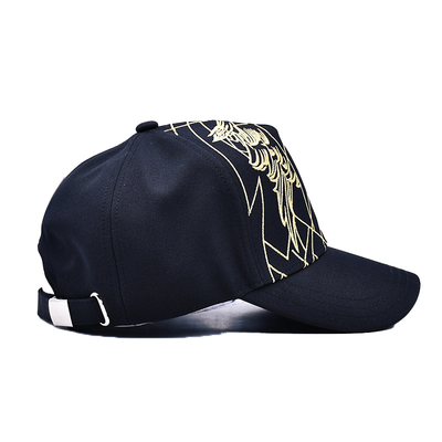 Sombrero de béisbol negro de lujo unisex Gorras bordadas Logotipo personalizado 5 paneles Sombrero de béisbol de algodón