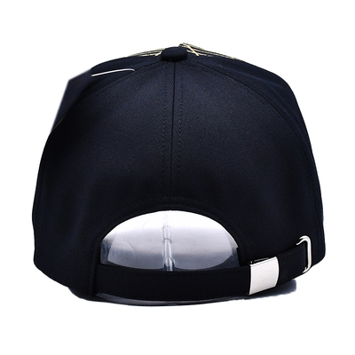 Sombrero de béisbol negro de lujo unisex Gorras bordadas Logotipo personalizado 5 paneles Sombrero de béisbol de algodón