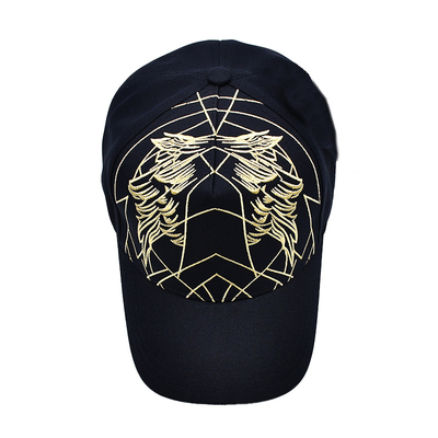 Sombrero de béisbol negro de lujo unisex Gorras bordadas Logotipo personalizado 5 paneles Sombrero de béisbol de algodón