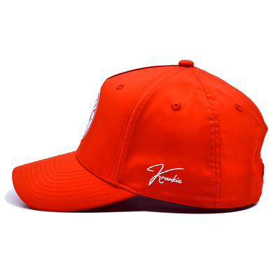 OEM Diseño personalizado Tu propio logotipo de goma de PVC 5 panel hombres mujeres running Sport Gorras Cap Nylon Red Golf Baseball Hat