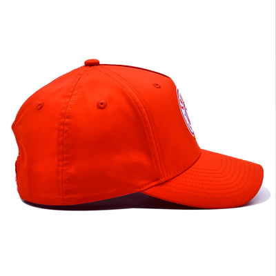 OEM Diseño personalizado Tu propio logotipo de goma de PVC 5 panel hombres mujeres running Sport Gorras Cap Nylon Red Golf Baseball Hat