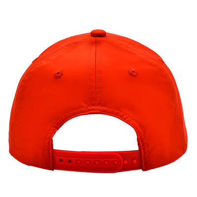OEM Diseño personalizado Tu propio logotipo de goma de PVC 5 panel hombres mujeres running Sport Gorras Cap Nylon Red Golf Baseball Hat