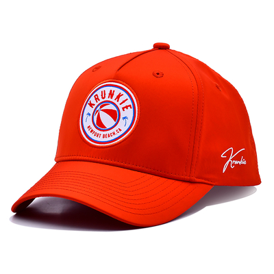 OEM Diseño personalizado Tu propio logotipo de goma de PVC 5 panel hombres mujeres running Sport Gorras Cap Nylon Red Golf Baseball Hat