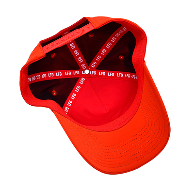 OEM Diseño personalizado Tu propio logotipo de goma de PVC 5 panel hombres mujeres running Sport Gorras Cap Nylon Red Golf Baseball Hat