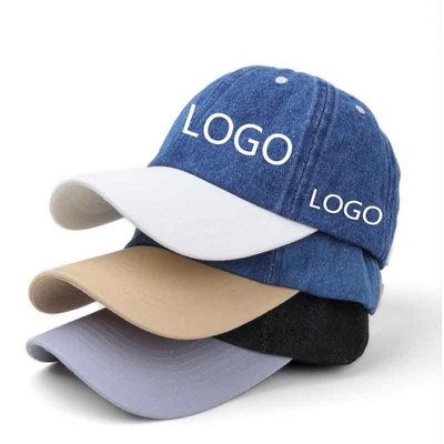 Gorra de béisbol negra lavada con ácido, personalizada con logotipo, de algodón vintage, estilo papá, ajustable, deportiva, de mezclilla