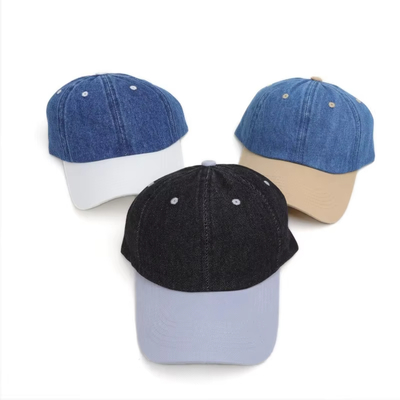Gorra de béisbol negra lavada con ácido, personalizada con logotipo, de algodón vintage, estilo papá, ajustable, deportiva, de mezclilla