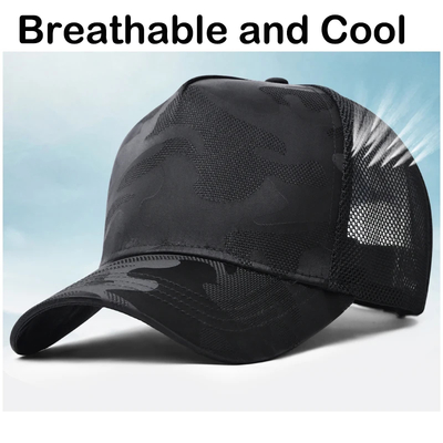 Sombrero de béisbol simple de gran tamaño para hombres Mujeres Diseño personalizado Sombrero de malla de camión para cabeza grande grande Moderno para escena casual deportiva