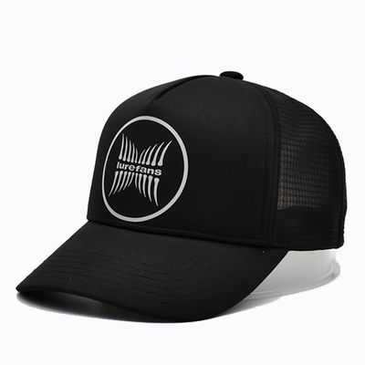 Gorra Trucker de Cinco Paneles con Sublimación Negra, Moda Personalizada, Malla, Broche Ajustable, Gorra Trucker de 5 Paneles