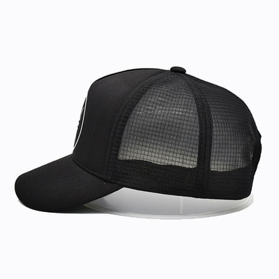 Gorra Trucker de Cinco Paneles con Sublimación Negra, Moda Personalizada, Malla, Broche Ajustable, Gorra Trucker de 5 Paneles