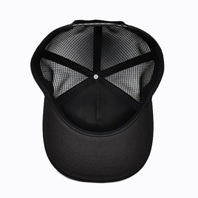 Gorra Trucker de Cinco Paneles con Sublimación Negra, Moda Personalizada, Malla, Broche Ajustable, Gorra Trucker de 5 Paneles