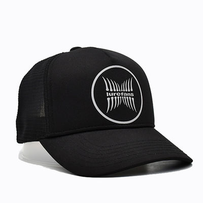 Gorra Trucker de Cinco Paneles con Sublimación Negra, Moda Personalizada, Malla, Broche Ajustable, Gorra Trucker de 5 Paneles