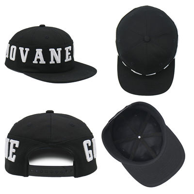 Sombrero de 6 paneles de alta calidad con borde plano Sombrero Snapback de Hip Hop Sombrero de 3D bordado