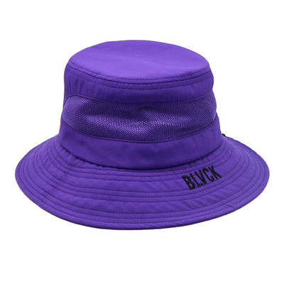 Sombrero de cubo púrpura Fabricante Logotipo de bordado personalizado Confortable diseño al aire libre Sombrero de cubo de algodón