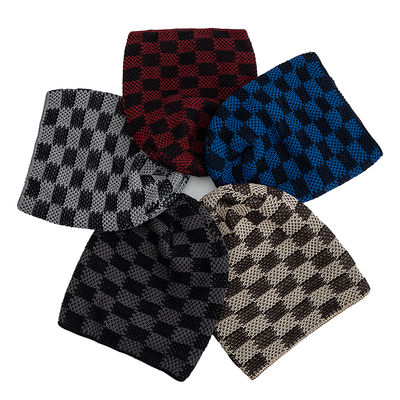 New Plaid Chunky Cable Knit Hat Cuffless Warm Ski Skull Cap Checkered Winter Knitted Beanies Hats