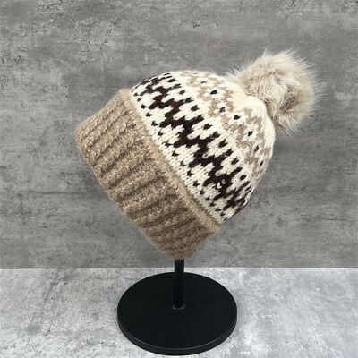 Capa de calavera Pom Pom Beanie Invierno calentamiento de estiramiento Fit para hombres Mujeres Unisex Deportes Actividades al aire libre Beanies de logotipo personalizado