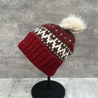 Capa de calavera Pom Pom Beanie Invierno calentamiento de estiramiento Fit para hombres Mujeres Unisex Deportes Actividades al aire libre Beanies de logotipo personalizado