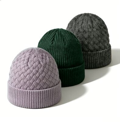 Colores personalizables Sombrero de gorro de punto unisex con sombrero para adultos Circunferencia para el calor del invierno