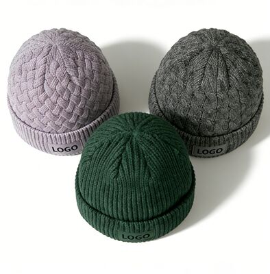 Colores personalizables Sombrero de gorro de punto unisex con sombrero para adultos Circunferencia para el calor del invierno