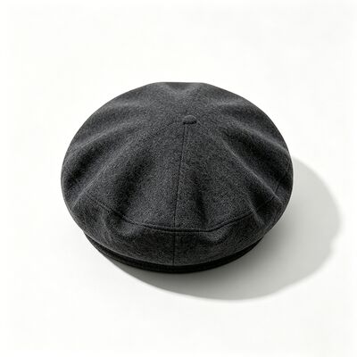 Boina clásica de color gris oscuro con boina acolchada de fieltro, tejido de mezcla de lana para mayor comodidad y durabilidad, cómodo sombrero diario para uso diario