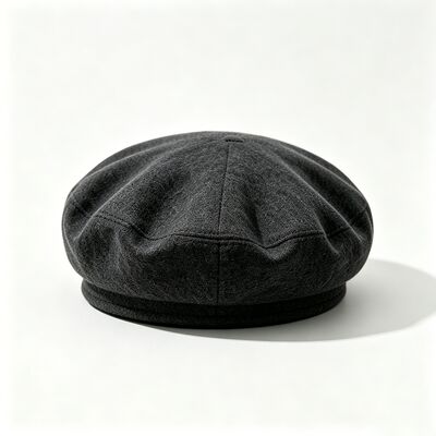 Boina clásica de color gris oscuro con boina acolchada de fieltro, tejido de mezcla de lana para mayor comodidad y durabilidad, cómodo sombrero diario para uso diario