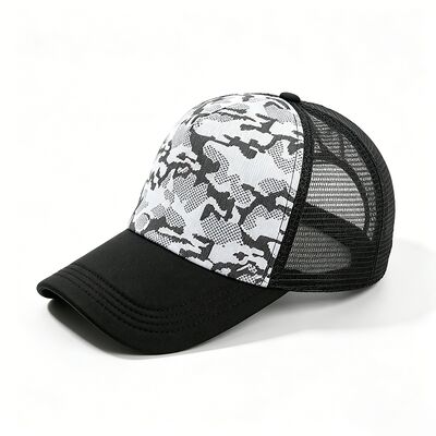 Gorra de camionero de perfil alto, diseño de malla transpirable con cierre ajustable, perfecta para actividades al aire libre y en interiores durante todas las estaciones.