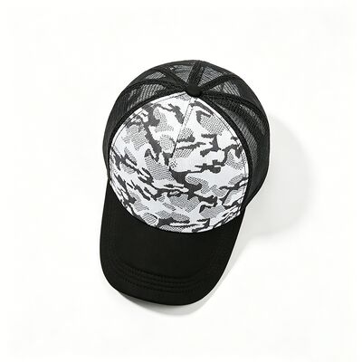 Gorra de camionero de perfil alto, diseño de malla transpirable con cierre ajustable, perfecta para actividades al aire libre y en interiores durante todas las estaciones.