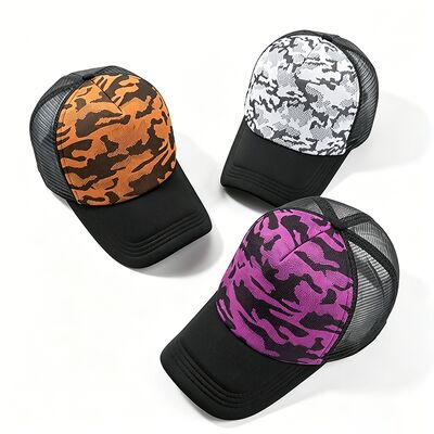 Gorra de camionero de perfil alto, diseño de malla transpirable con cierre ajustable, perfecta para actividades al aire libre y en interiores durante todas las estaciones.