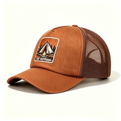 Gorra de camionero con banda para el sudor de algodón con 6 o ojales personalizados, paneles de malla duraderos, cierre ajustable a presión, perfecto para actividades al aire libre.