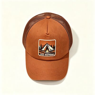 Gorra de camionero con banda para el sudor de algodón con 6 o ojales personalizados, paneles de malla duraderos, cierre ajustable a presión, perfecto para actividades al aire libre.
