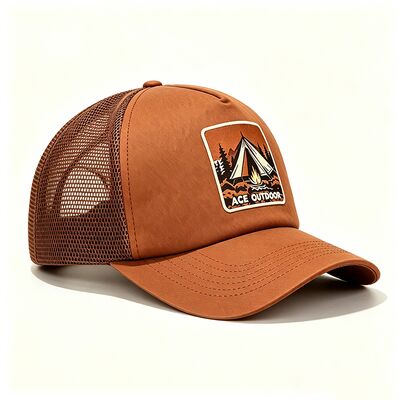 Gorra de camionero con banda para el sudor de algodón con 6 o ojales personalizados, paneles de malla duraderos, cierre ajustable a presión, perfecto para actividades al aire libre.