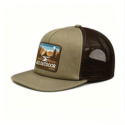 Capo de camionero verde claro con borde curvo colores personalizables perfectos para uniformes de equipo marca de la compañía y ropa casual