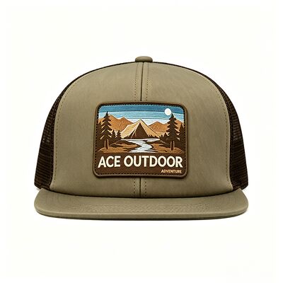 Capo de camionero verde claro con borde curvo colores personalizables perfectos para uniformes de equipo marca de la compañía y ropa casual