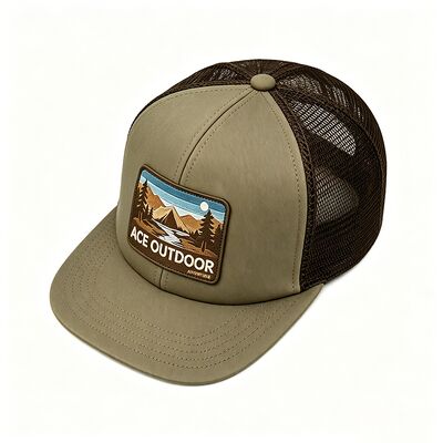 Capo de camionero verde claro con borde curvo colores personalizables perfectos para uniformes de equipo marca de la compañía y ropa casual