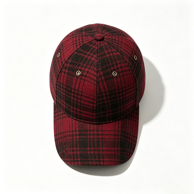 Capuchón de béisbol personalizado de seis paneles de aproximadamente 100 gramos Material respirable proporciona ventilación y absorción de sudor