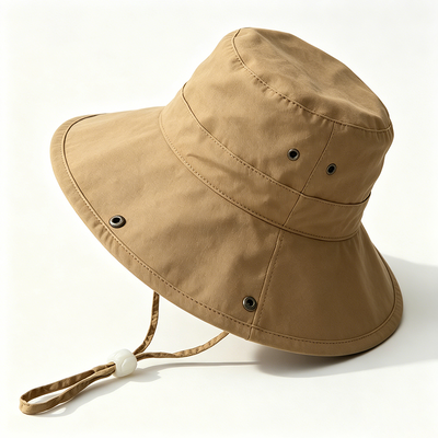 Sombrero de balde de pesca de reciclaje hecho de tela de poliéster 100% ligero respirable cómodo protección solar al aire libre