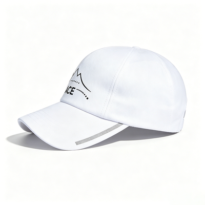 Sombrero de poliéster deportivo transpirable con correa metálica sin estructura confortable ajustable para actividades al aire libre