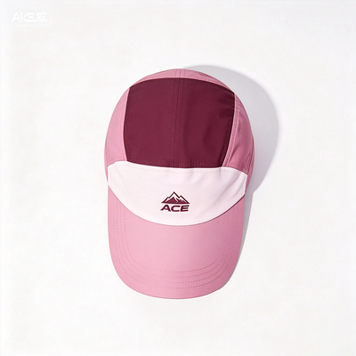 Sombrero camper de borde plano de 5 paneles con logotipo personalizable y correa de gancho y bucle para actividades al aire libre