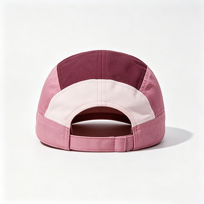 Sombrero camper de borde plano de 5 paneles con logotipo personalizable y correa de gancho y bucle para actividades al aire libre